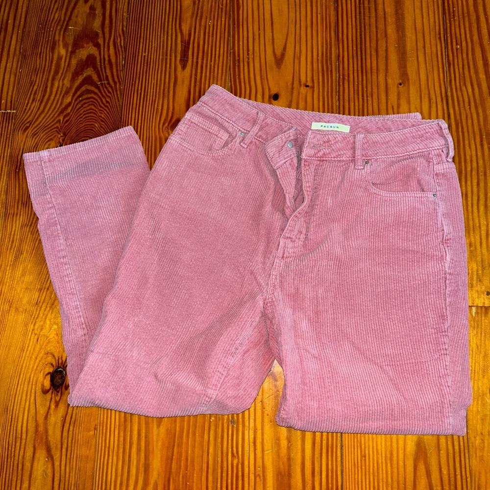 PacSun Velvet pink corduroy mom jeans